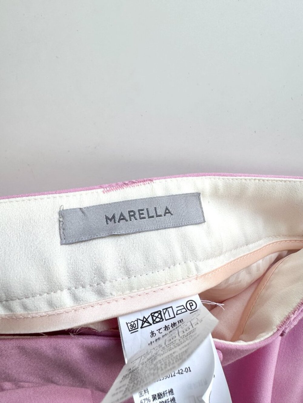 MARELLA Nilla Light Pink Cuffed Cropped Straight Leg Trouser Pants, Size 6 - Picture 13 of 15